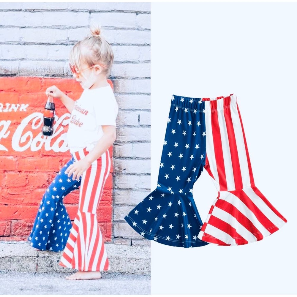 Toddler Girls Stars & Stripes Flare Leggings 4T